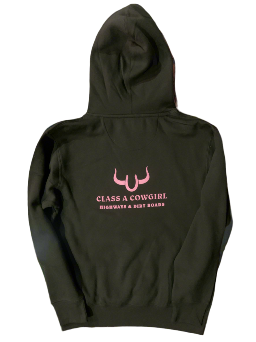 Class A Cowgirl Black with pink logo