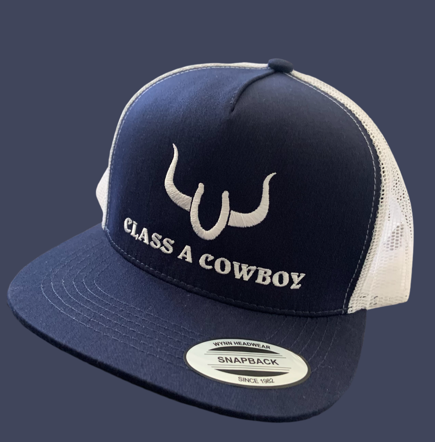 Class A Cowboy Blue & white Trucker Hat