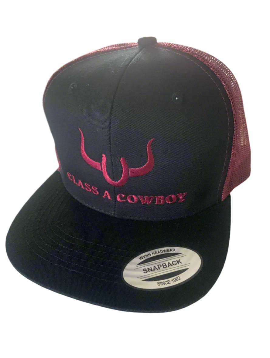 Class A Cowboy Trucker hat black/Burgundy