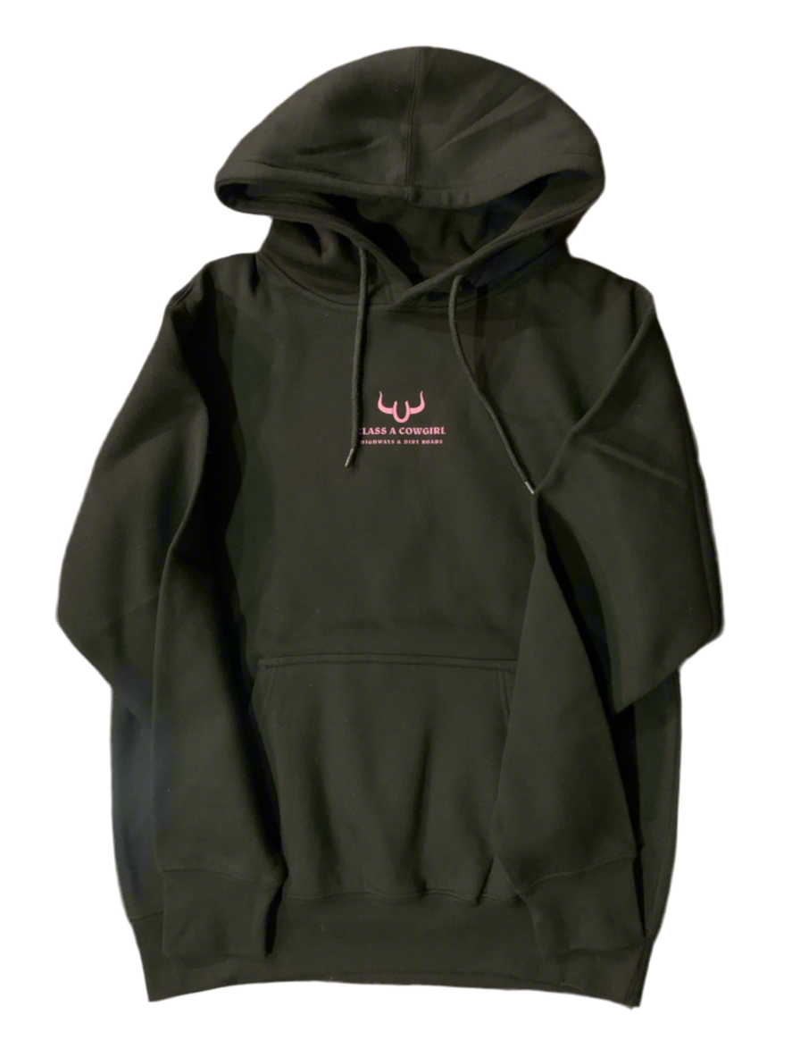Class A Cowgirl Black with pink logo