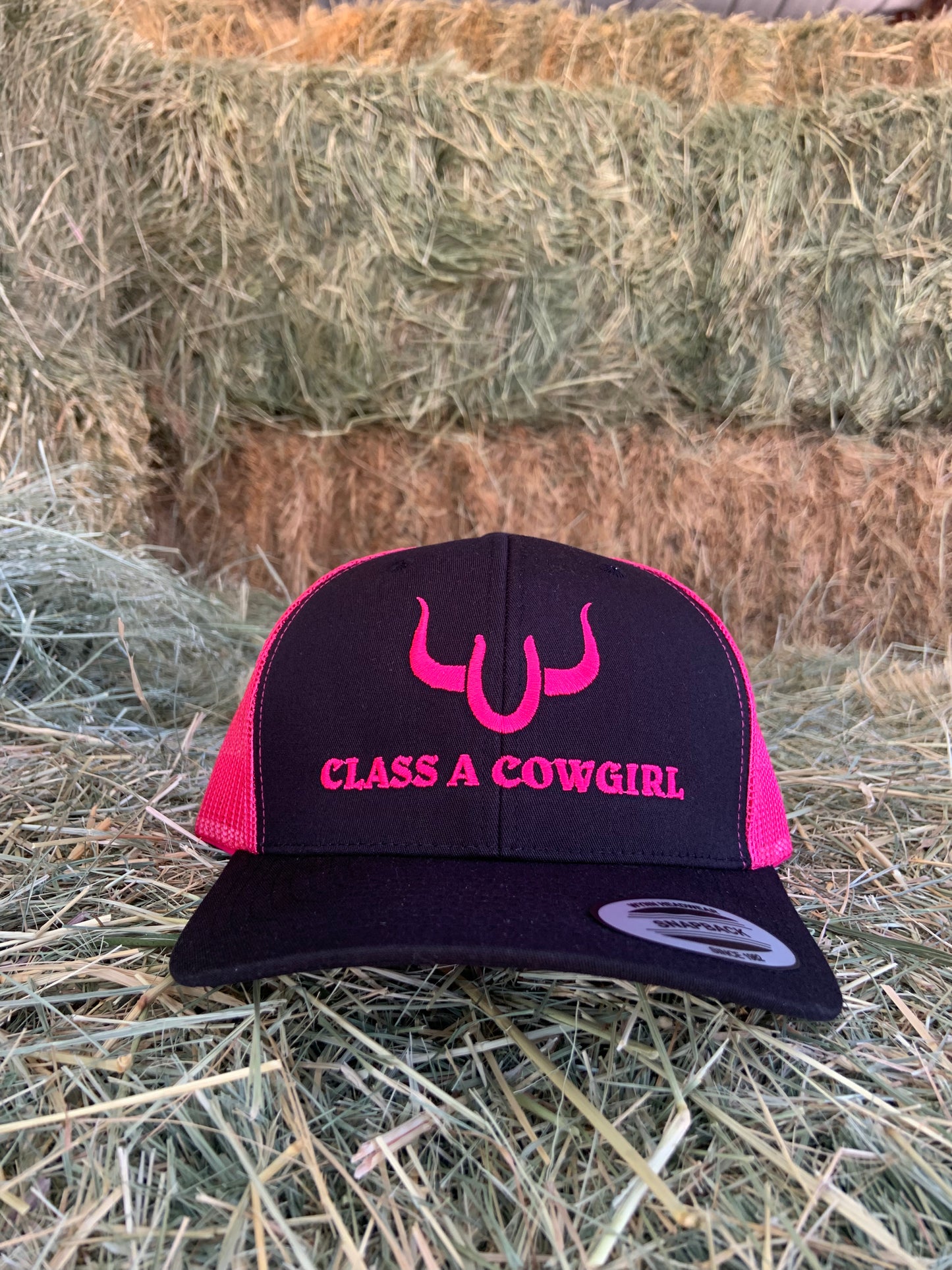 Black & Hot Pink Female Trucker Hat