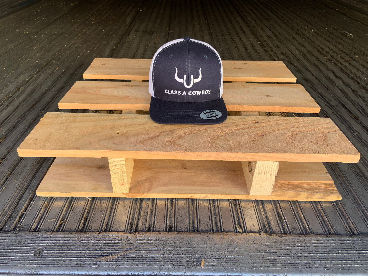 Class A Cowboy Blue & white Trucker Hat