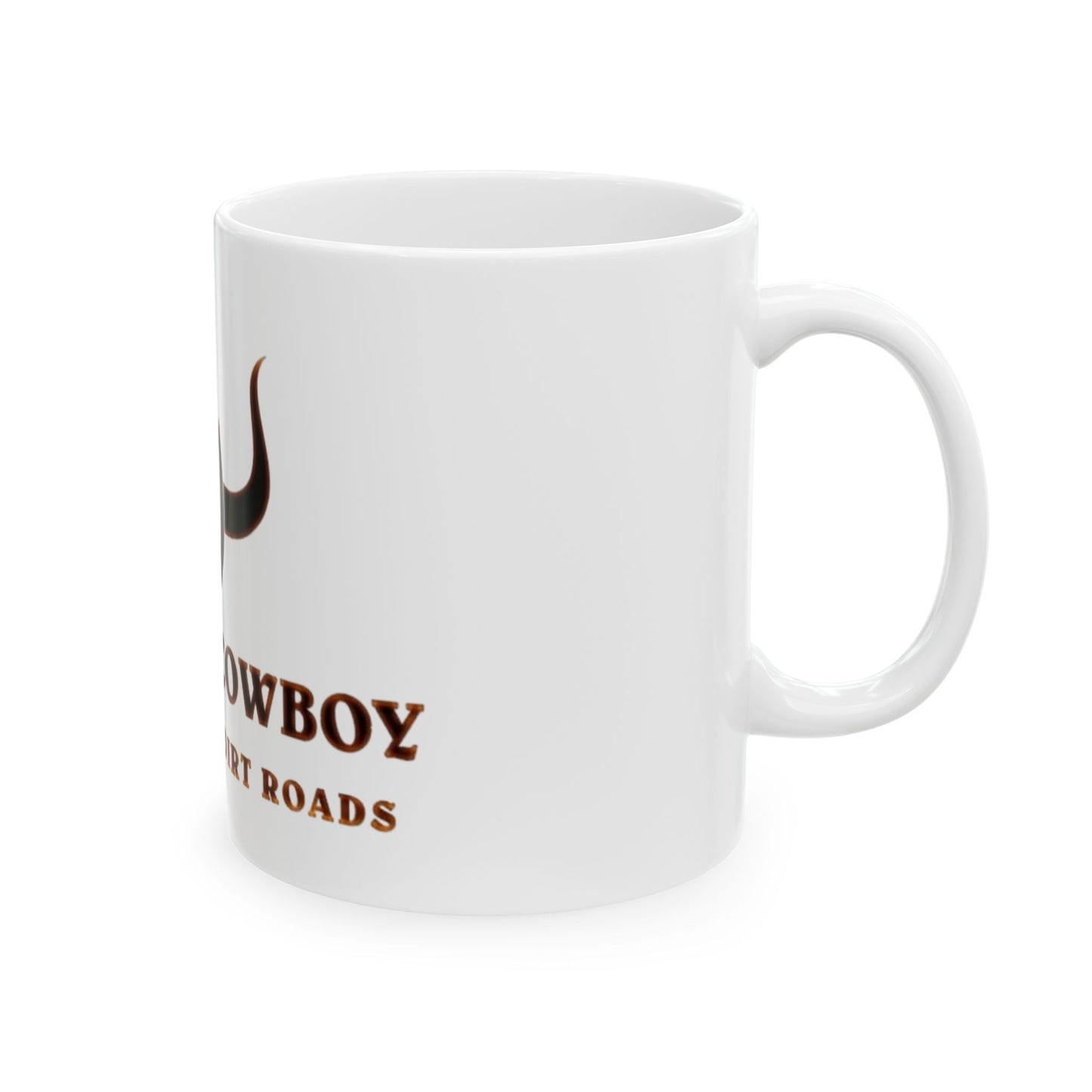 Class A Cowboy Ceramic Mug — Horseshoe with Horns Design (11oz, 15oz)