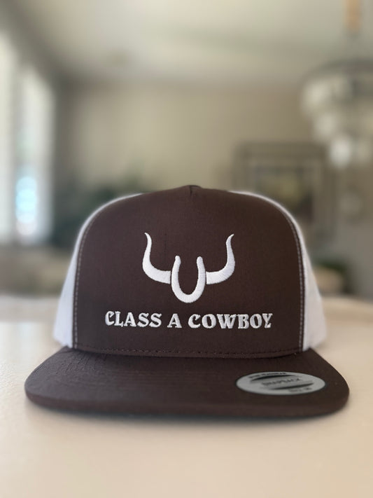 Class A Cowboy Brown/White Trucker Hat