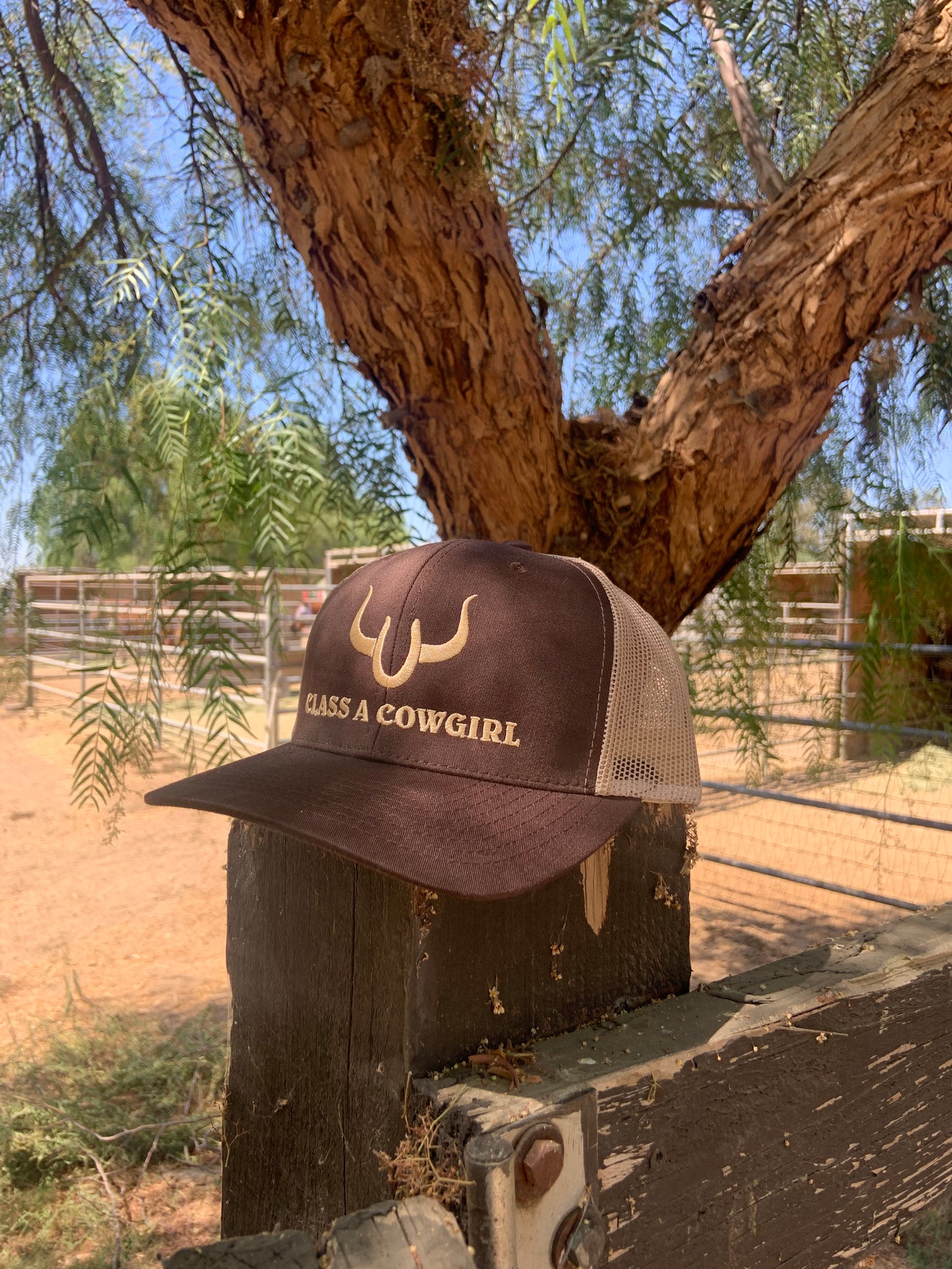 Class A Cowgirl Brown & Beige Trucker Hat.